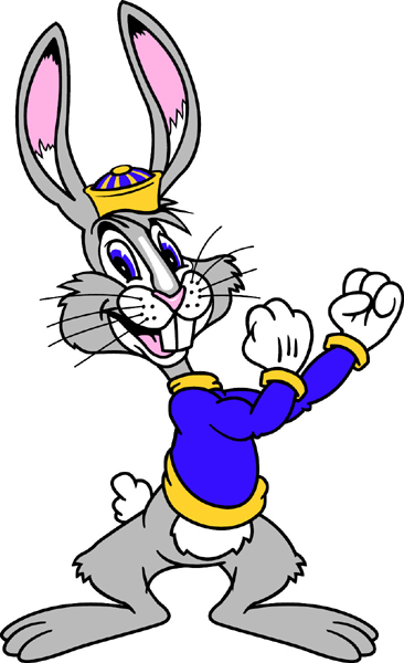Jack Rabbit team mascot color vinyl sports decal. Personalize on line. Jack Rabbit 2
